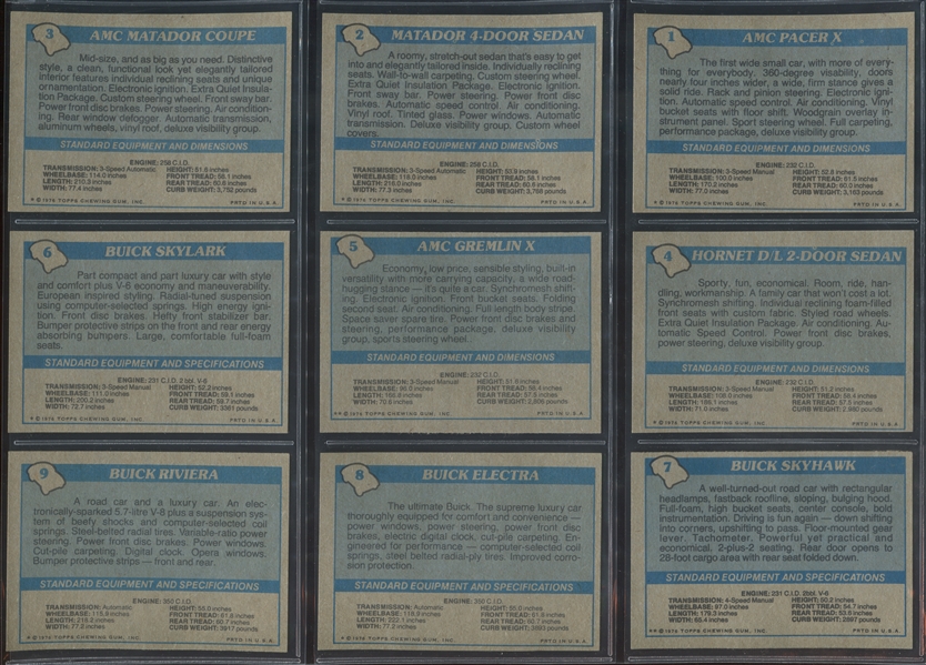 1977 Topps Autos of 1977 Complete Set of (90) Cards and (20) Stickers with all (3) Wrapper Variants