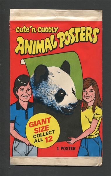 1981 Topps Cute 'N Cuddly Animal Posters Lot of (19) Unopened Packs