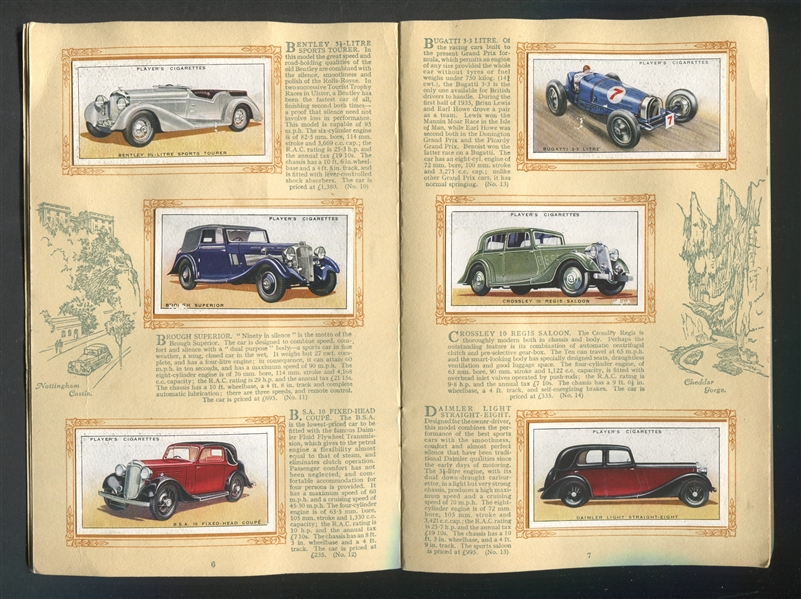 1920's John Player (UK) Lot of (2) Complete Motor Cars Sets in Albums