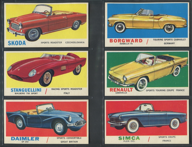 1961 Topps Sports Cars Near Complete Set of (53/64)
