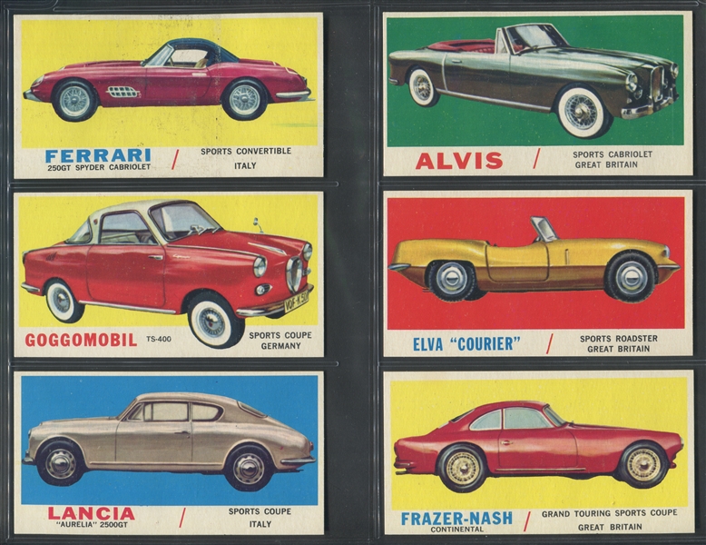 1961 Topps Sports Cars Near Complete Set of (53/64)