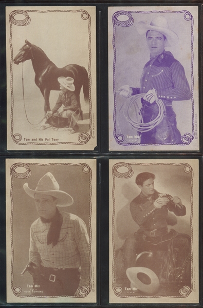 1920's/1930's Tom Mix Exhibit Rope Border Lot of (13) Cards