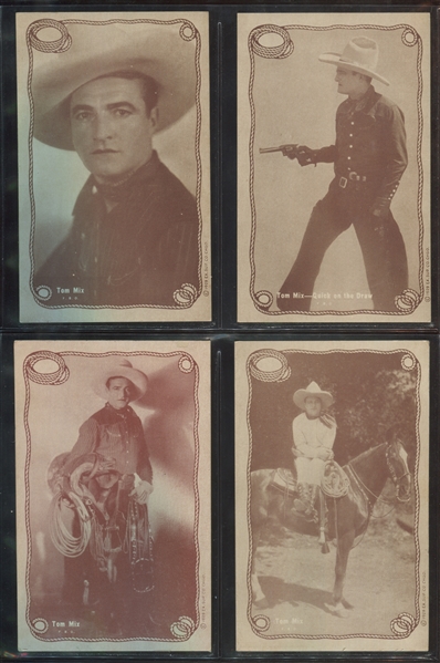 1920's/1930's Tom Mix Exhibit Rope Border Lot of (13) Cards