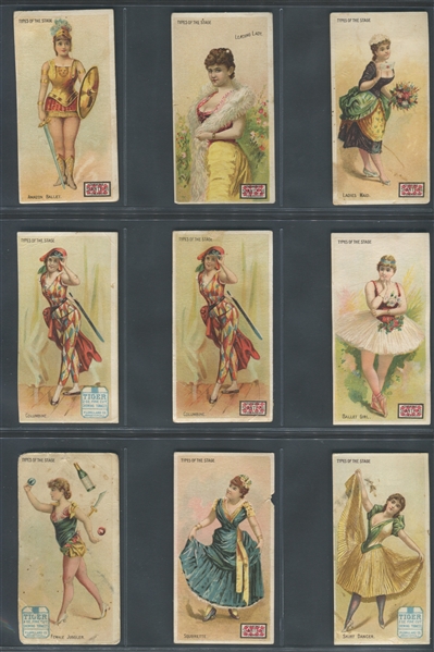 N259 Lorillard Tobacco Types of the Stage Lot of (22) Cards