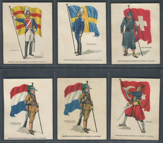 T105 Standard Bearers of Assorted Countries Lot of (42) Cards