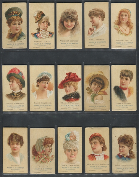 N27 Allen & Ginter The World's Beauties (2nd Series) Lot of (21) Cards