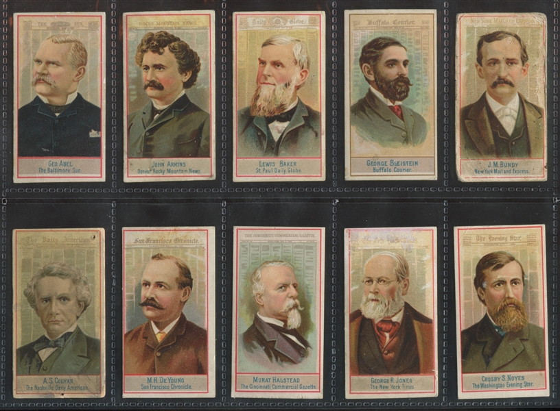 N1 Allen & Ginter American Editors Lot of (15) Cards with Pulitzer