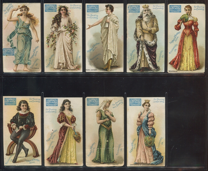 N311 Mayo Cut Plug Shakespeare Characters Lot of (9) Cards