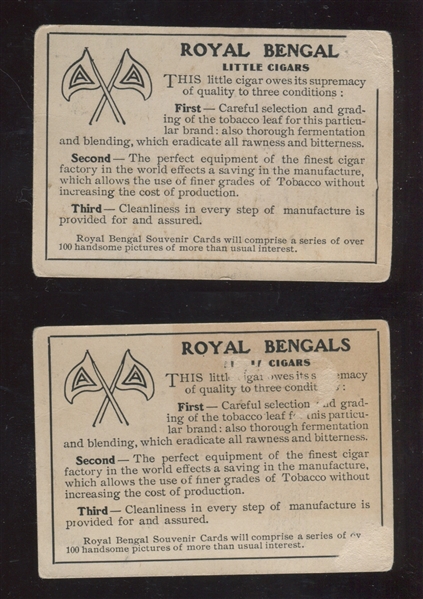T103 Royal Bengals Souvenir Cards Lot of (2) Tough Cards