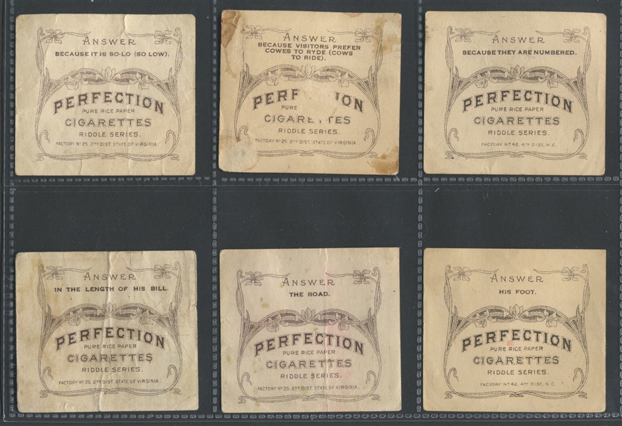 T97 Perfection Cigarettes Riddle Series Lot of (72) Cards