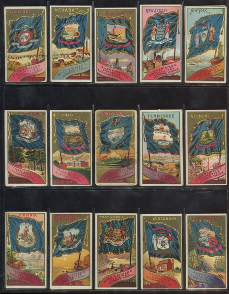 N11 Allen & Ginter Flags of the States and Territories Lot of (30) Cards