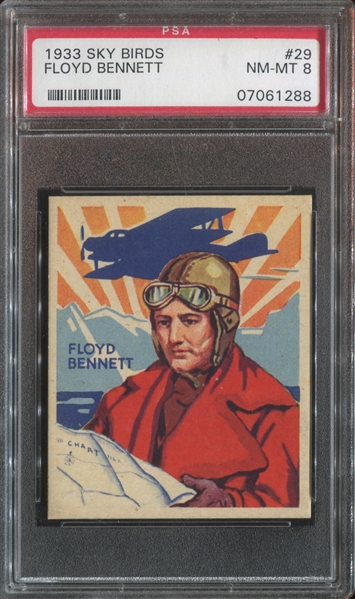 R136 National Chicle Sky Birds #29 Floyd Bennett PSA8 NM-MT