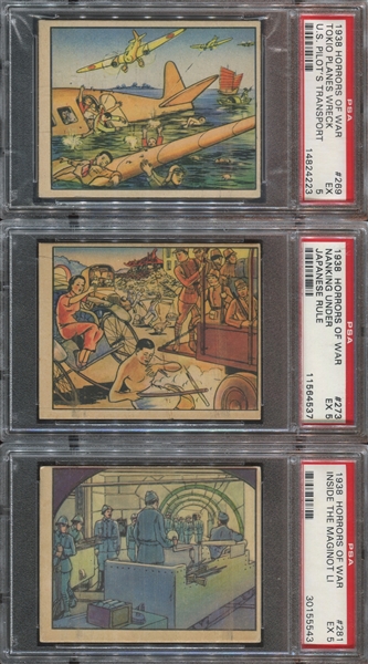 R69 Gum Inc Horrors of War Lot of (7) PSA5 EX Graded High Series Cards