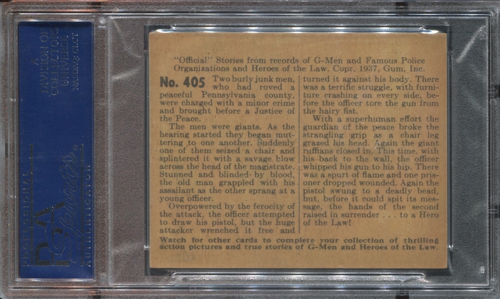 R60 G-Men and the Heroes of the Law #405 Courage Backed to the Wall PSA5 EX