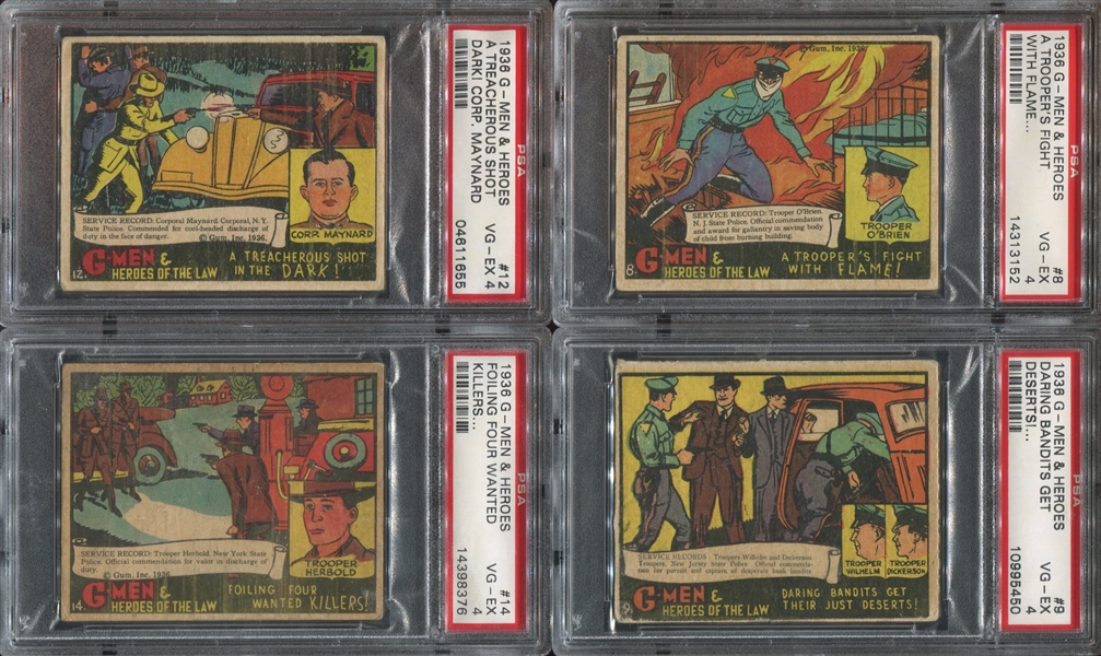 R60 G-Men and the Heroes of the Law Lot of (12) PSA4 VG-EX Cards