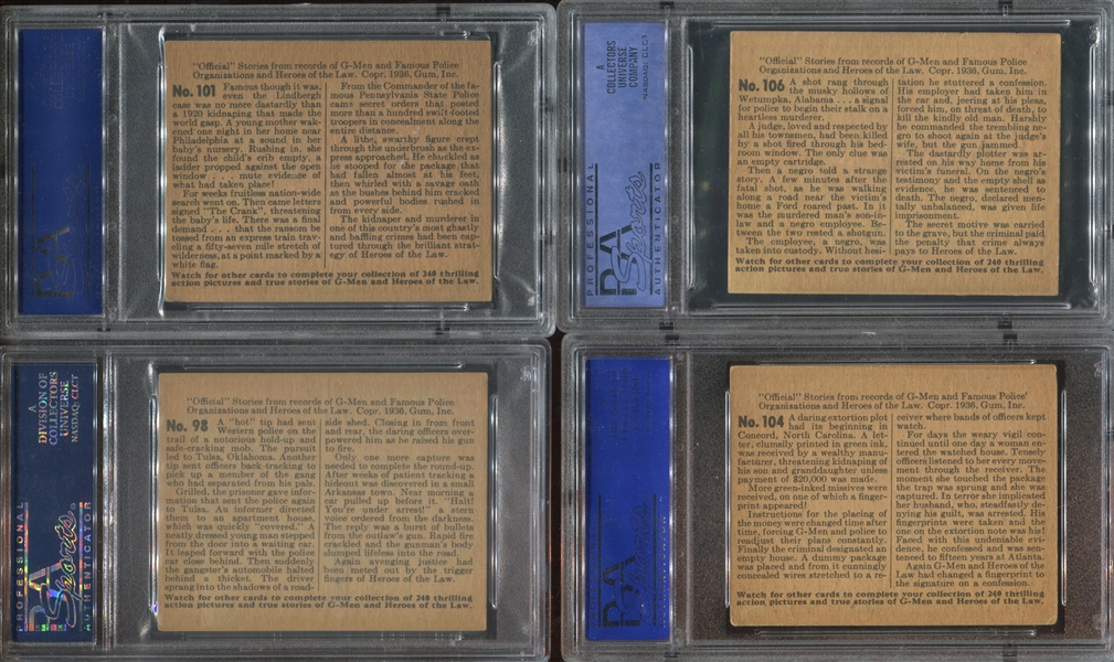 R60 G-Men and the Heroes of the Law Lot of (12) PSA4 VG-EX Cards