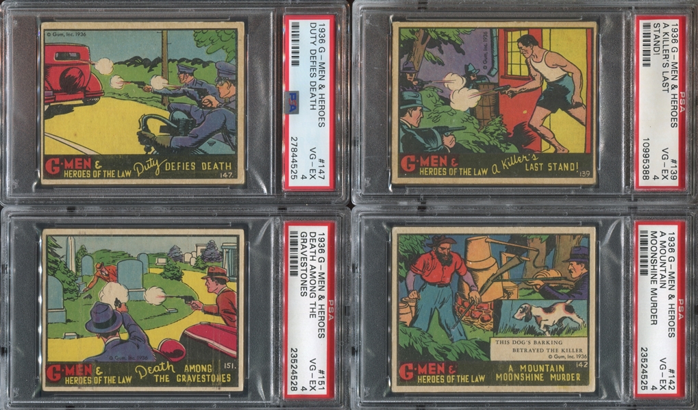 R60 G-Men and the Heroes of the Law Lot of (13) PSA4 VG-EX Cards