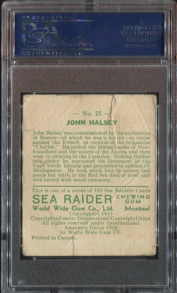 R124 Sea Raiders High Series #25 John Halsey PSA A Authentic