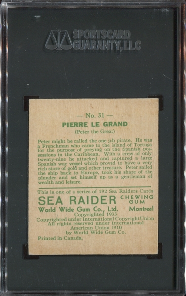 R124 Sea Raiders High Series #31 Pierre Le Grand SGC A Authentic