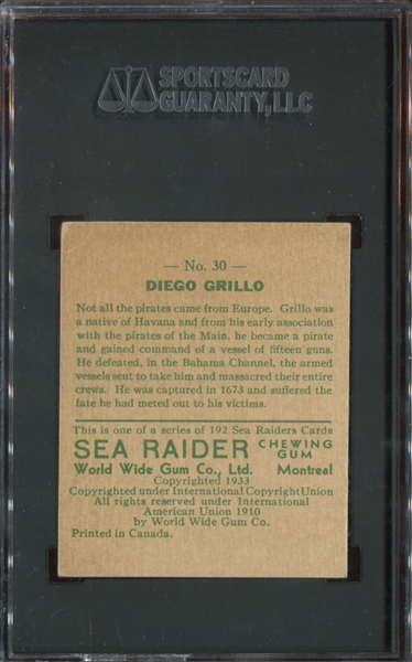 R124 Sea Raiders High Series #30 Diego Grillo SGC3 VG