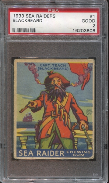 R124 Sea Raiders Low Series Lot of (7) Cards With #1 Blackbeard