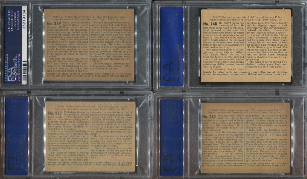 R60 Gum Inc G-Men and the Heroes of the Law Lot of (13) 200-Series PSA-Graded Cards
