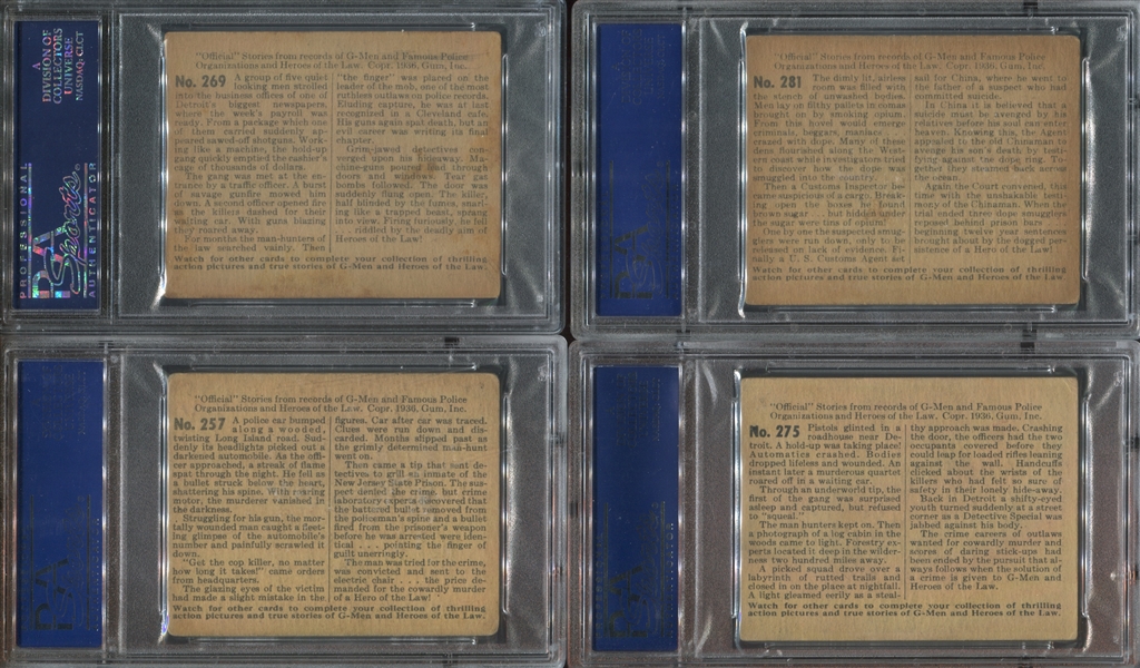 R60 Gum Inc G-Men and the Heroes of the Law Lot of (13) 200-Series PSA-Graded Cards