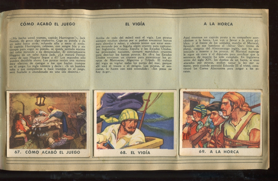 1930’s Pirates Picture Cards (Spain) Album with full set of 72 cards