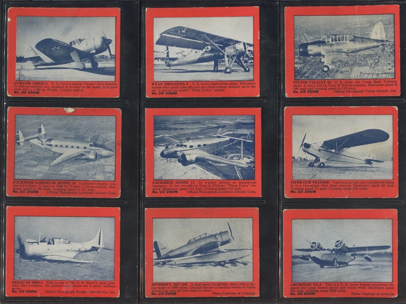 R177 Gum Inc Zoom Airplanes (101-200) RED Border Lot of (41) Cards