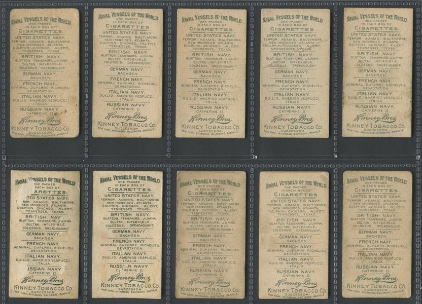 N226 Kinney Naval Vessels of the World Near Set (24/25) Cards