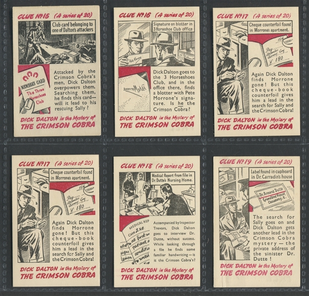1950's Dalton Cereal (UK) Dick Dalton and the Crimson Cobra Lot of (14) Cards
