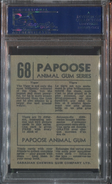 V255 Papoose Gum Animal Gum #68 Tiger PSA7 NM