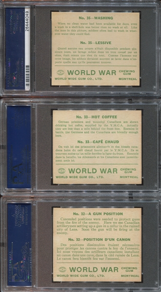 V360 World Wide Gum World War Gum Lot of (3) PSA5 EX Graded Cards