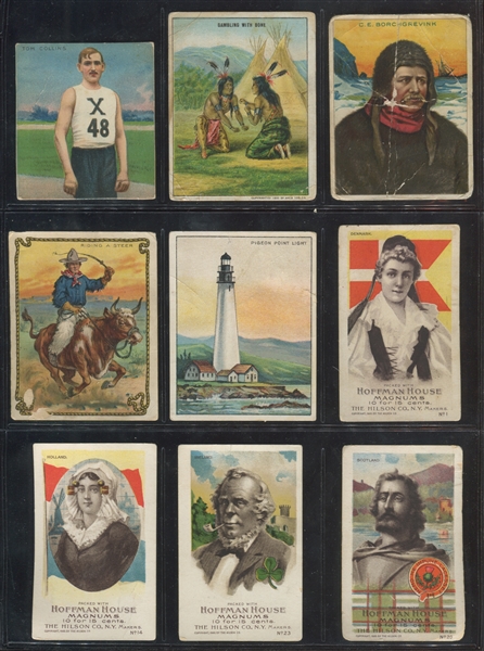 Mix of at least 100 different T cards in mostly lower condition plus 2 different American Indian silks 