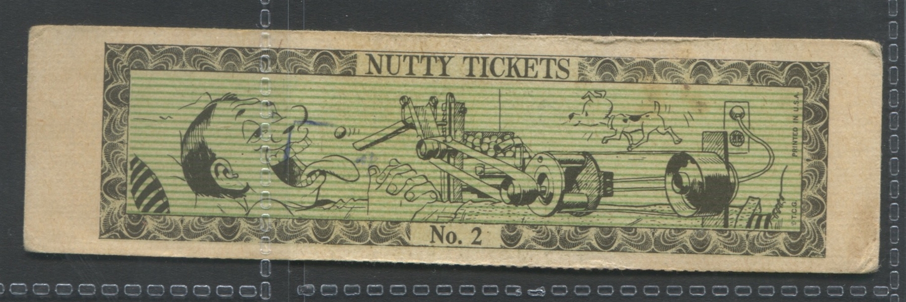 1968 Topps Nutty Tickets Lot of (16) Individual Tickets and One Uncut Panel