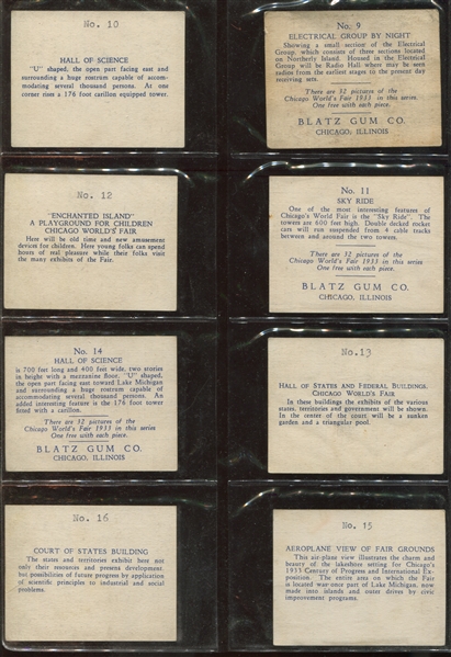 R30 Century of Progress Complete Set of (32) Cards with (15) Blatz Gum