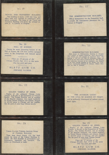 R30 Century of Progress Complete Set of (32) Cards with (15) Blatz Gum