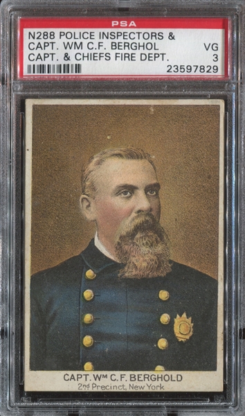 N288 D. Buchner Police and Fire Chiefs Capt Wm. C.F. Berghold PSA3 VG