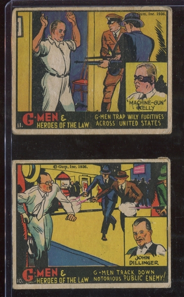 R60 Gum Inc G-Men and the Heroes of the Law John Dillinger and Machine-Gun Kelly #10/#11