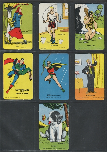 1949 Comic Traders Lot of (4) Cards with Superman and Robin