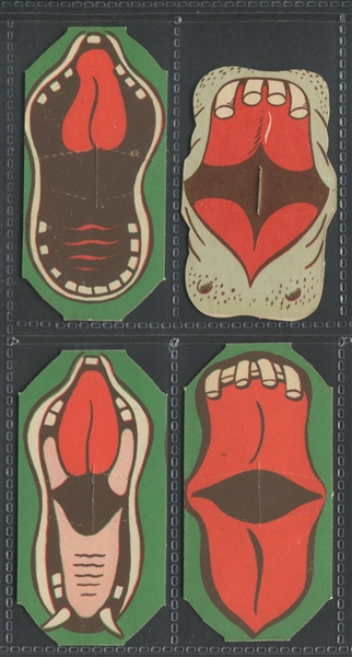1940's Cracker Jack Foldee Faces Lot of (4) Cards