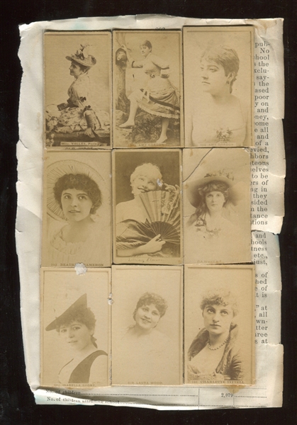 Mixed N Actress Lot of (45) on Paper with (6) Lillian Russell Cards and Interesting Bile Beans Card