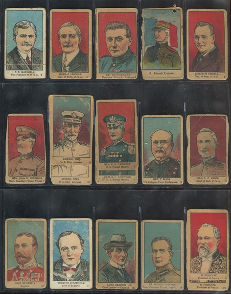 W545 WWI Leaders, Scenes and Insignia Lot of (87) Cards