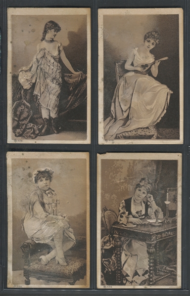 N427-3 Large Sepia Actresses Lot of (4) Unbranded Cards