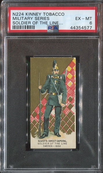 N224 Kinney Military Soldier of the Line Sweden 1886 PSA6 EX-MT