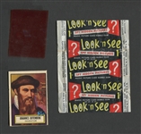 1952 Topps Look N See Wrapper Card and Film #129 Guttenberg