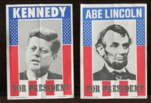 1972 Topps Presidents Posters - Kennedy and Lincoln