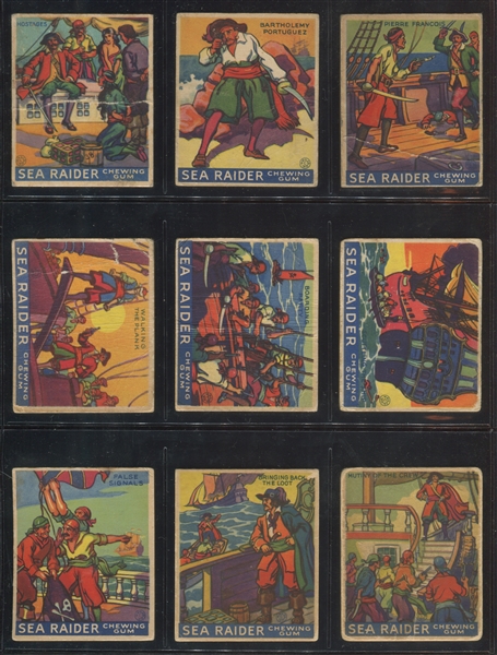 R124 World Wide Gum Sea Raiders Complete Low Number Set of (24) Cards