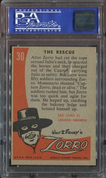 1958 Topps Zorro #30 The Rescue PSA8 NM-MT(OC)