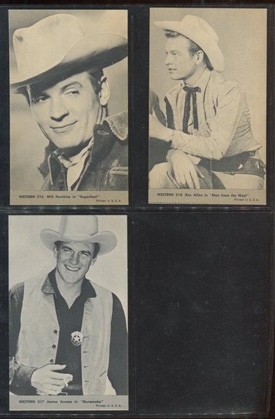 1959 Nu Card Sales TV Western Stars Lot of (19) Cards